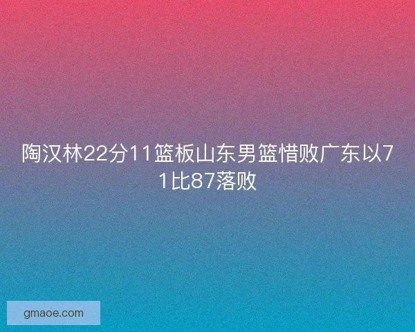 陶汉林22分11篮板山东男篮惜败广东以71比87落败